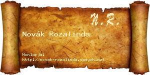 Novák Rozalinda névjegykártya